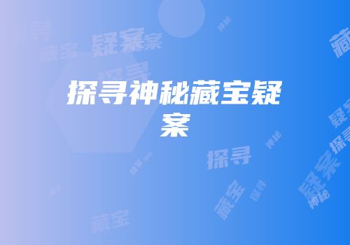 探寻神秘藏宝疑案
