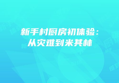 新手村厨房初体验：从灾难到米其林