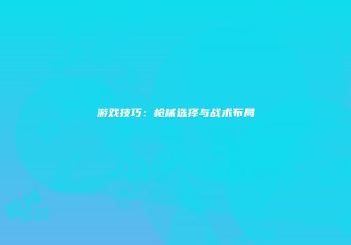 游戏技巧：枪械选择与战术布局