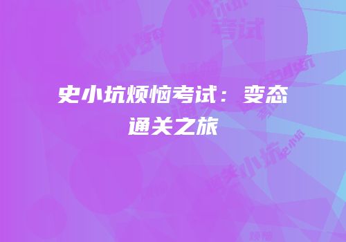 史小坑烦恼考试：变态通关之旅