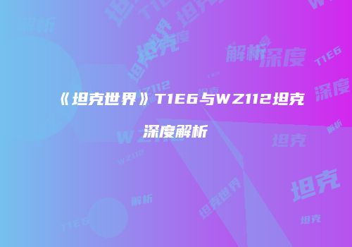 《坦克世界》T1E6与WZ112坦克深度解析