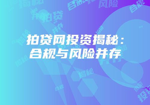拍贷网投资揭秘：合规与风险并存