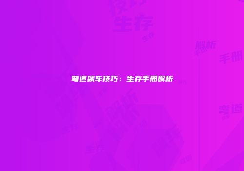 弯道飙车技巧：生存手册解析