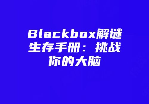 Blackbox解谜生存手册：挑战你的大脑