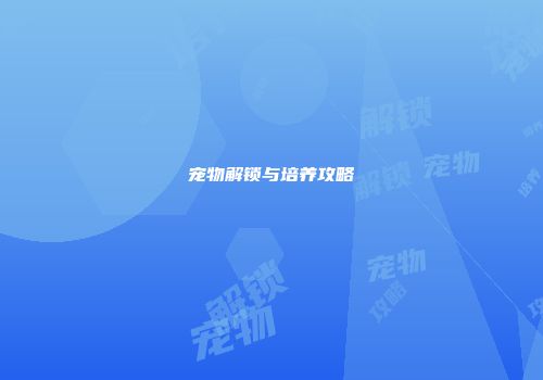 宠物解锁与培养攻略