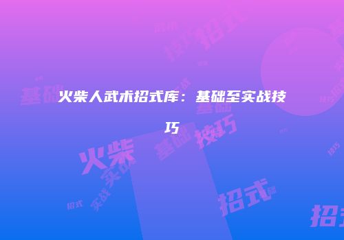 火柴人武术招式库：基础至实战技巧
