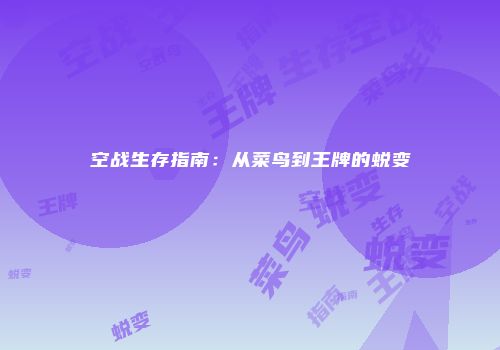 空战生存指南：从菜鸟到王牌的蜕变