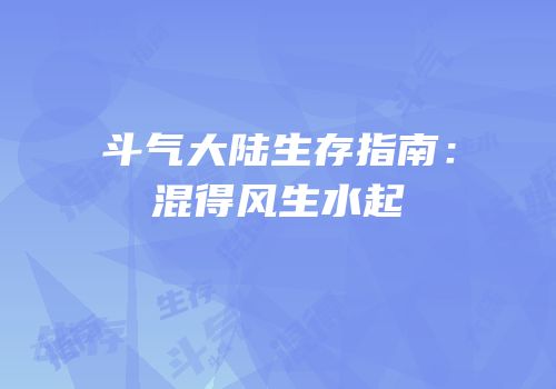 斗气大陆生存指南：混得风生水起