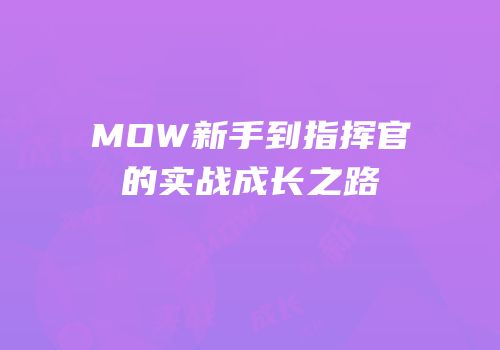 MOW新手到指挥官的实战成长之路