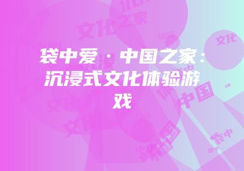 袋中爱·中国之家：沉浸式文化体验游戏