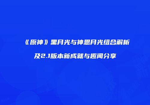 《原神》黑月光与神恩月光组合解析及2.1版本新成就与趣闻分享