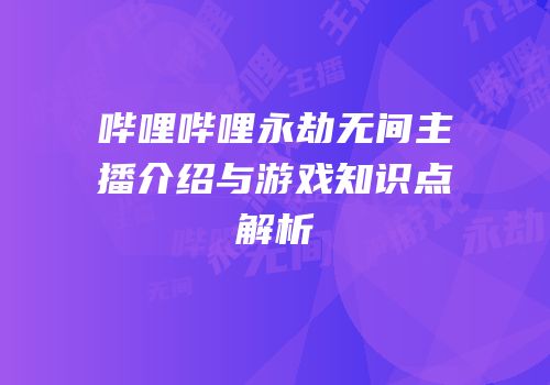哔哩哔哩永劫无间主播介绍与游戏知识点解析