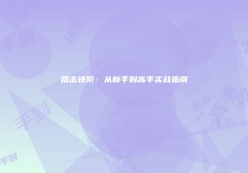 狙击进阶：从新手到高手实战指南