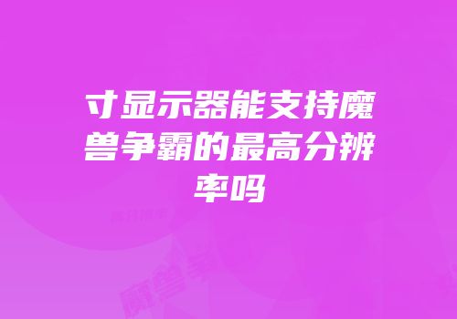寸显示器能支持魔兽争霸的最高分辨率吗