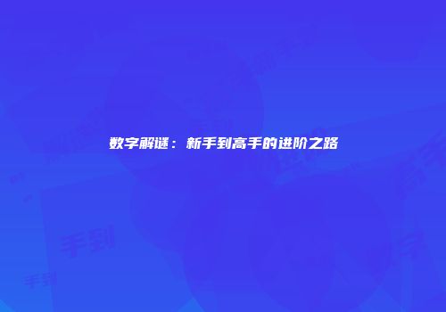 数字解谜：新手到高手的进阶之路