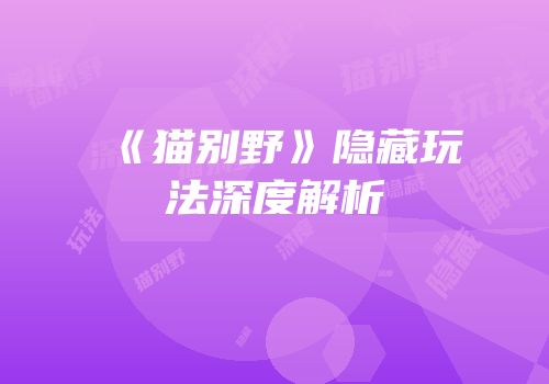 《猫别野》隐藏玩法深度解析
