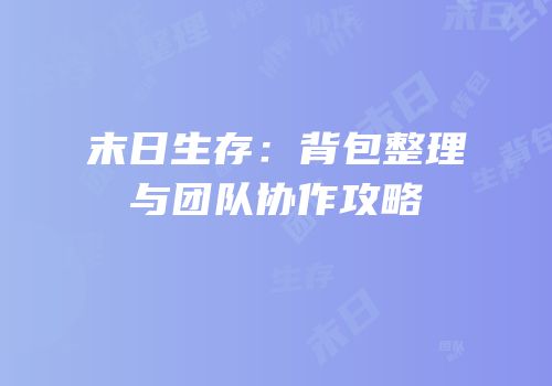 末日生存：背包整理与团队协作攻略
