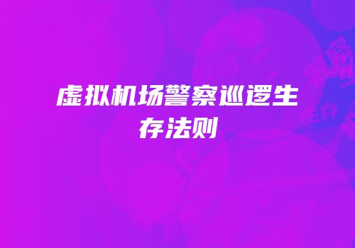 虚拟机场警察巡逻生存法则