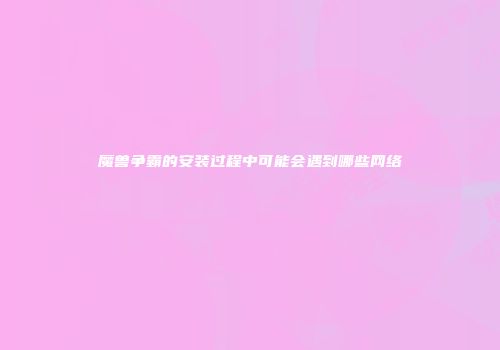 魔兽争霸的安装过程中可能会遇到哪些网络