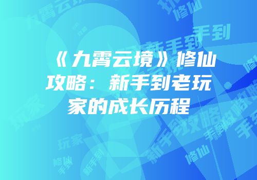 《九霄云境》修仙攻略：新手到老玩家的成长历程