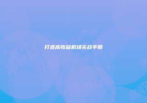 打造高收益机场实战手册