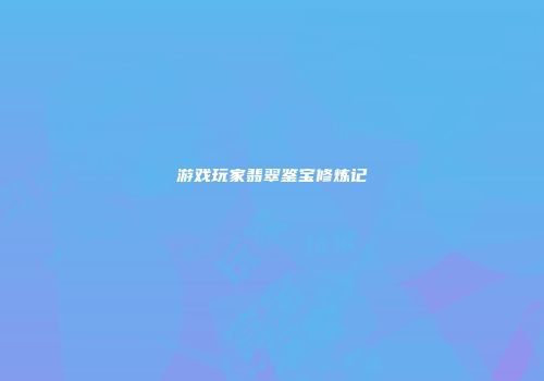 游戏玩家翡翠鉴宝修炼记