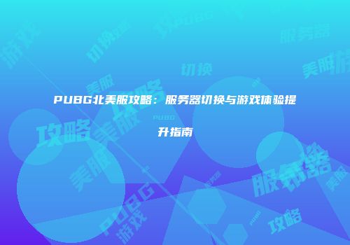 PUBG北美服攻略：服务器切换与游戏体验提升指南