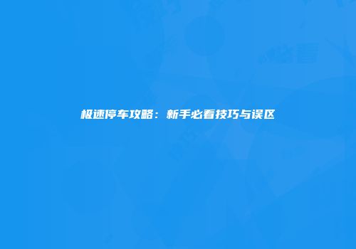 极速停车攻略：新手必看技巧与误区