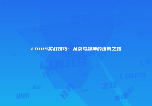 LOUIS实战技巧：从菜鸟到神的进阶之路