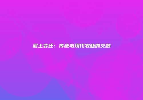 泥土变迁：传统与现代农业的交融