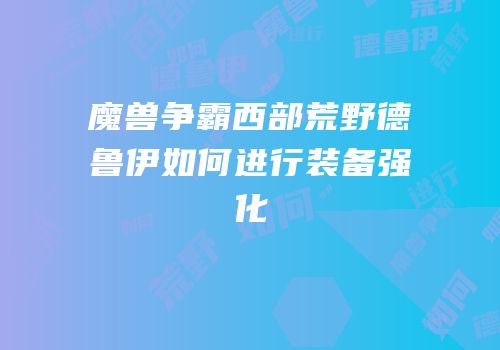 魔兽争霸西部荒野德鲁伊如何进行装备强化