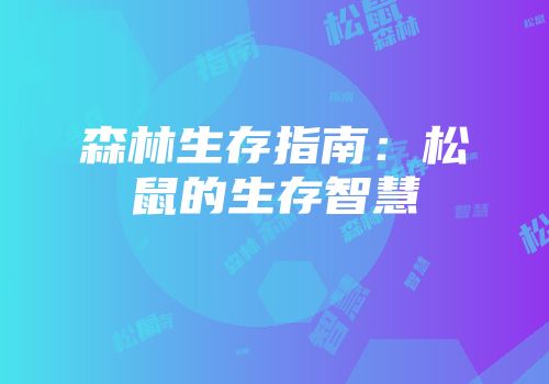 森林生存指南：松鼠的生存智慧