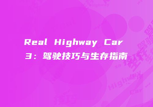 Real Highway Car 3：驾驶技巧与生存指南