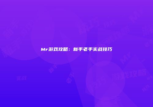 Mr游戏攻略：新手老手实战技巧
