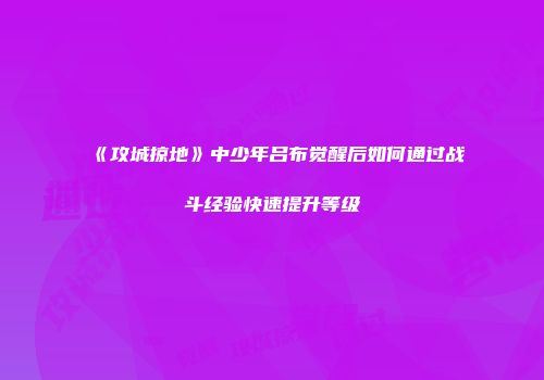 《攻城掠地》中少年吕布觉醒后如何通过战斗经验快速提升等级