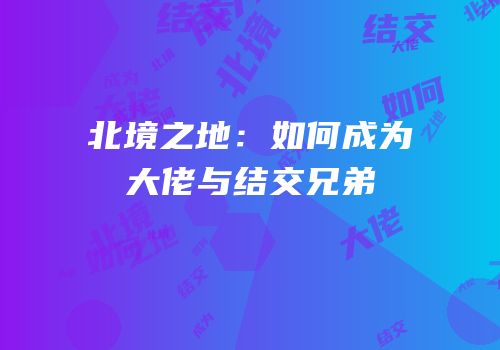 北境之地：如何成为大佬与结交兄弟