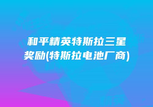 和平精英特斯拉三星奖励(特斯拉电池厂商)