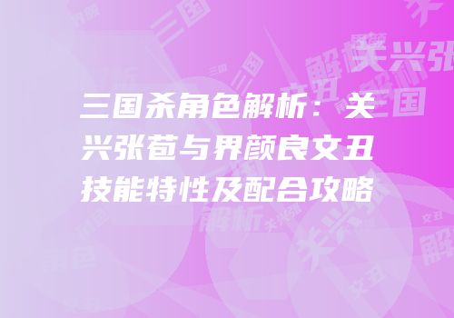 三国杀角色解析：关兴张苞与界颜良文丑技能特性及配合攻略