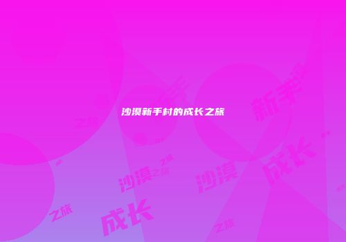 沙漠新手村的成长之旅