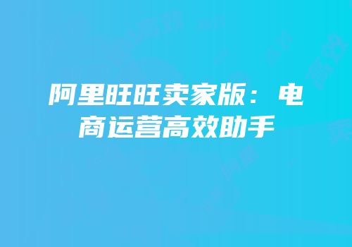 阿里旺旺卖家版:电商运营高效助手