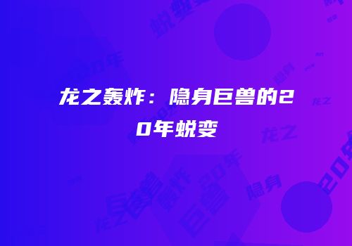 龙之轰炸：隐身巨兽的20年蜕变