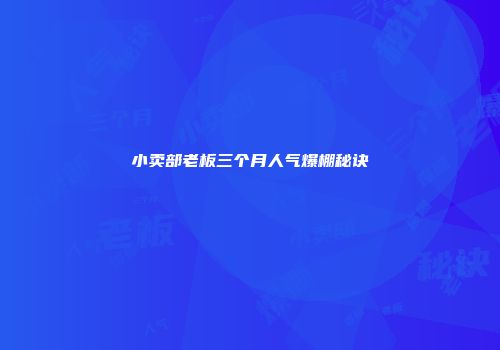 小卖部老板三个月人气爆棚秘诀