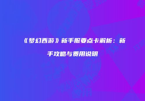 《梦幻西游》新手服要点卡解析：新手攻略与费用说明