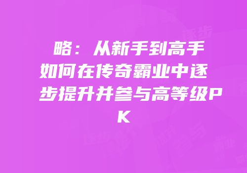 �略：从新手到高手如何在传奇霸业中逐步提升并参与高等级PK