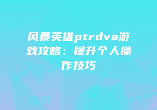 风暴英雄ptrdva游戏攻略：提升个人操作技巧