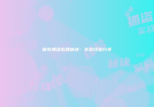 警察抓盗必胜秘诀：实战经验分享