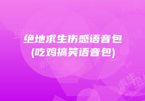 绝地求生伤感语音包(吃鸡搞笑语音包)