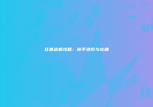 狂暴战机攻略：新手进阶与吐槽