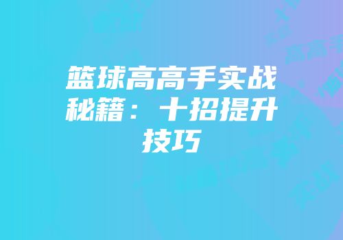 篮球高高手实战秘籍：十招提升技巧