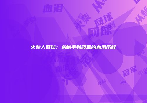 火柴人网球：从新手到冠军的血泪历程